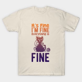 I am Fine Cat Bad Lucky Cat T-Shirt